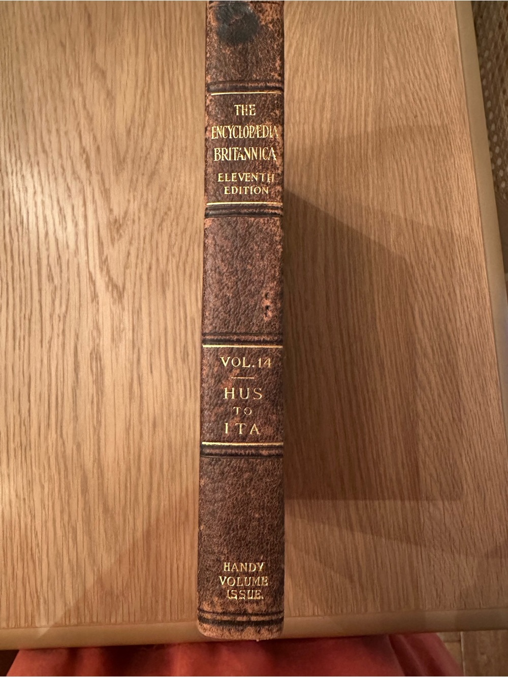 Volume 14 Brown Leather-Bound Decorative Encyclopedia